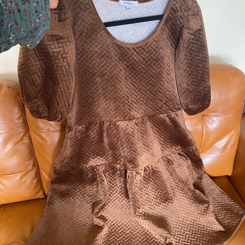 Brown Velvet Dress